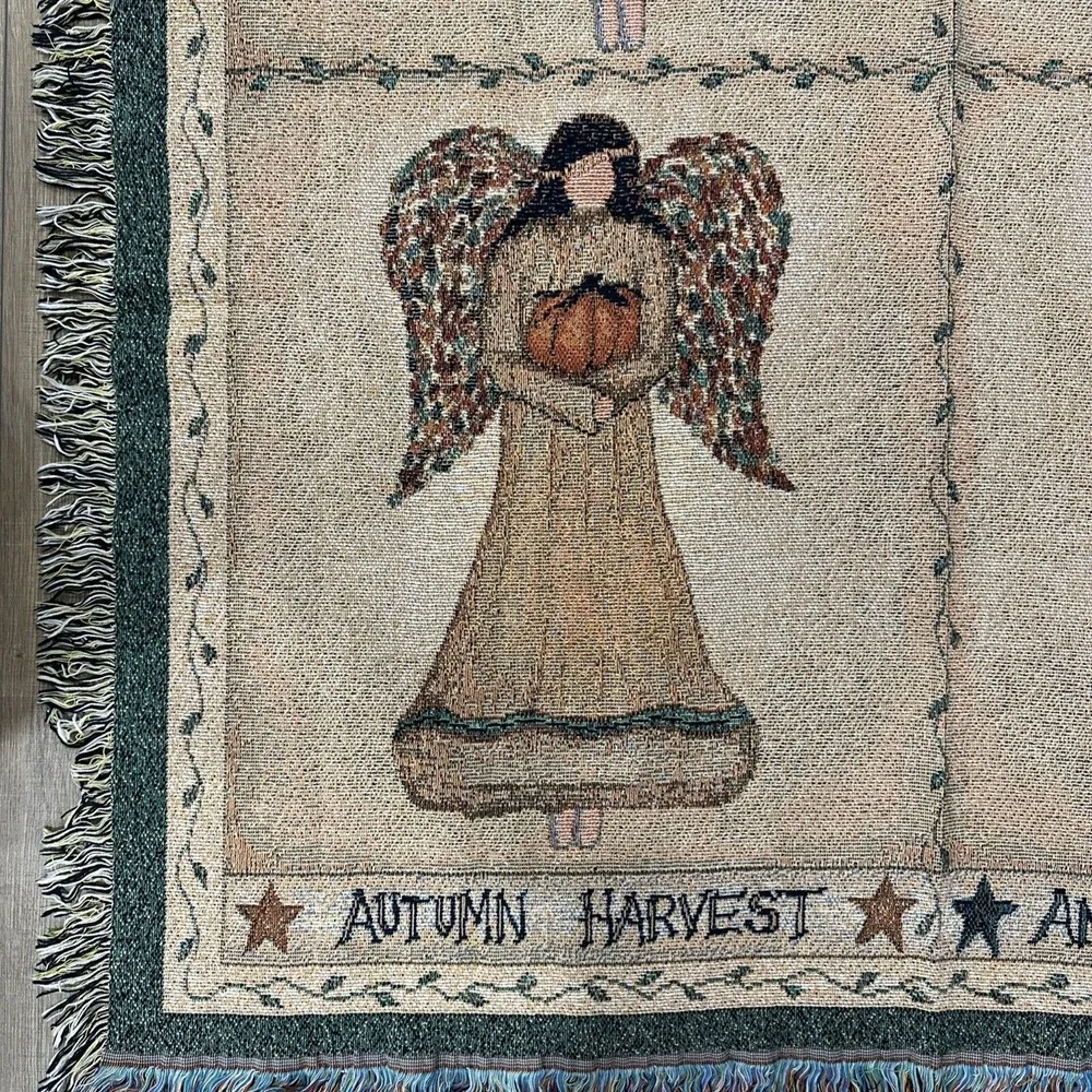 Angels of the SEASONS Tapestry Throw New ‎ Washable artist Cindy Shamp made USA